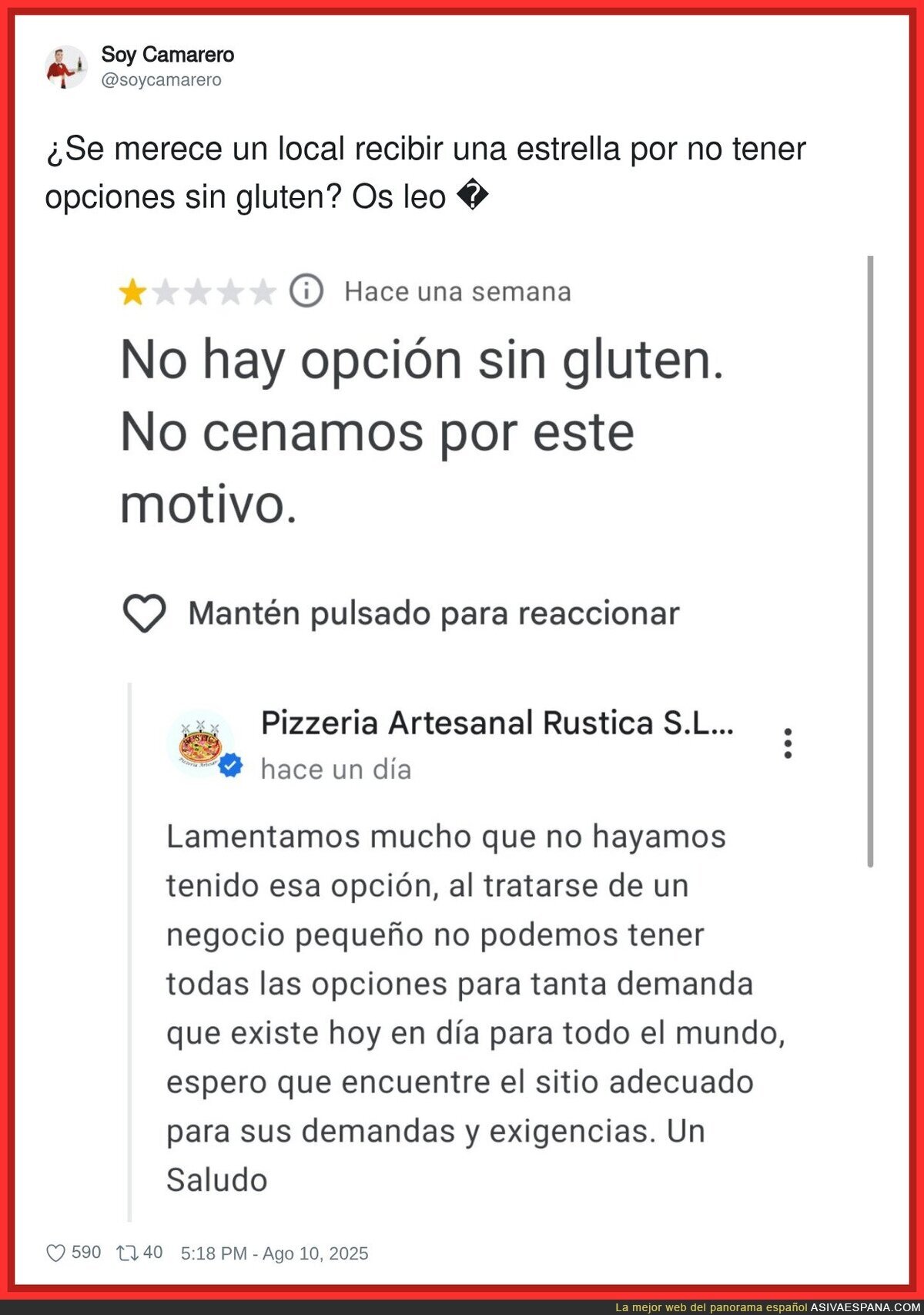 ¿De verdad la gente no tiene un mínimo de sentido común?