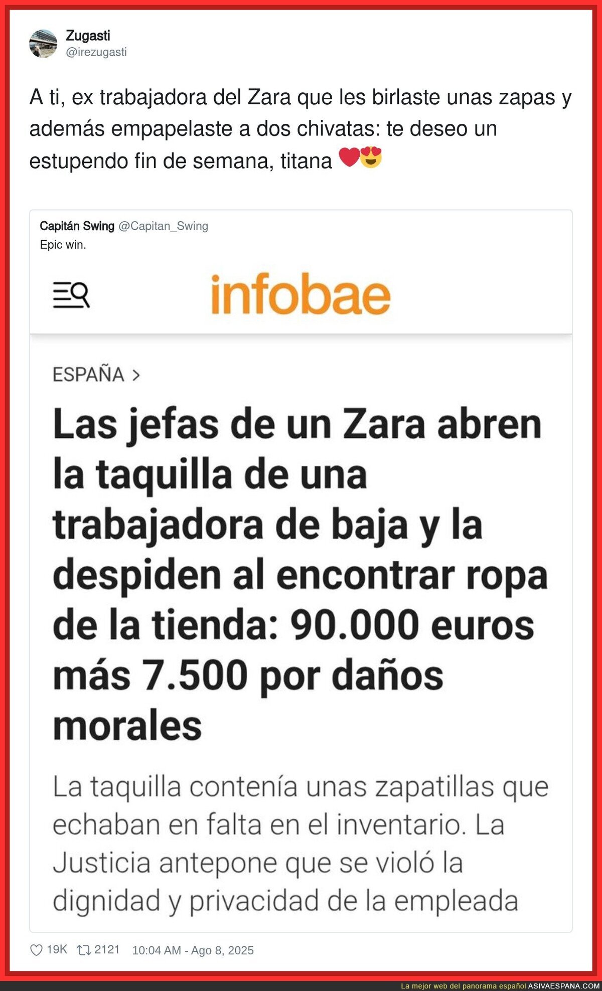 Un final feliz con una trabajadora de ZARA