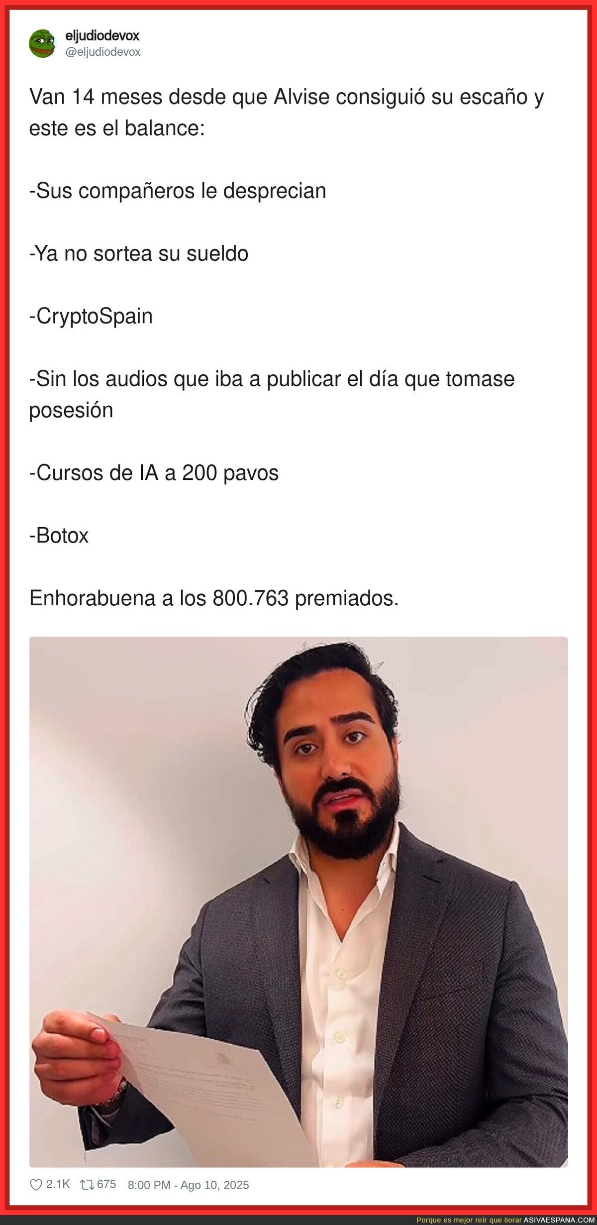 Disfruten lo votado con Alpiste Pérez