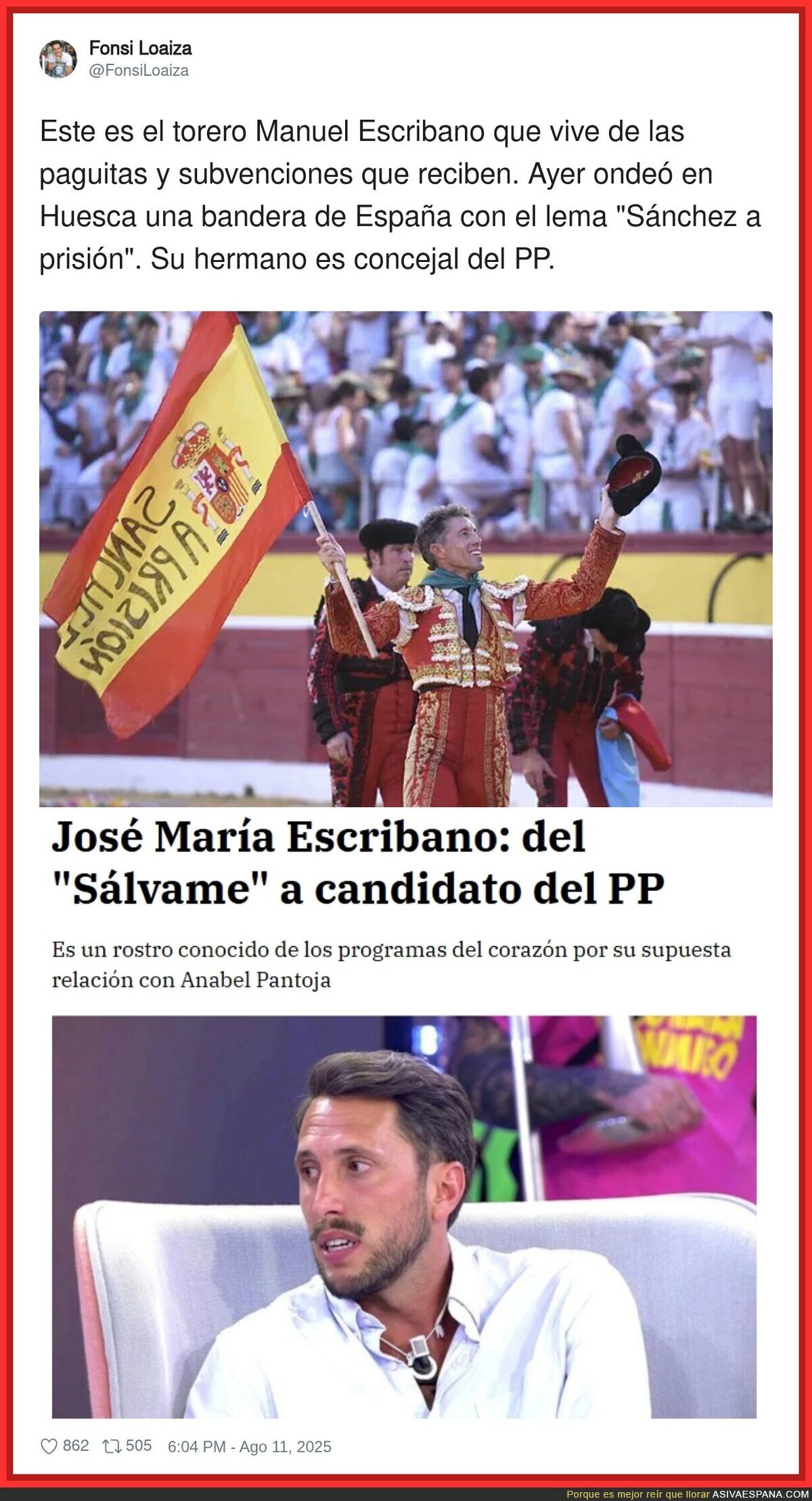 Manuel Escribano ha quedado retratado ante todos
