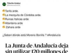 Sin rastro de Juanma Moreno Bonilla en plena crisis de incendios