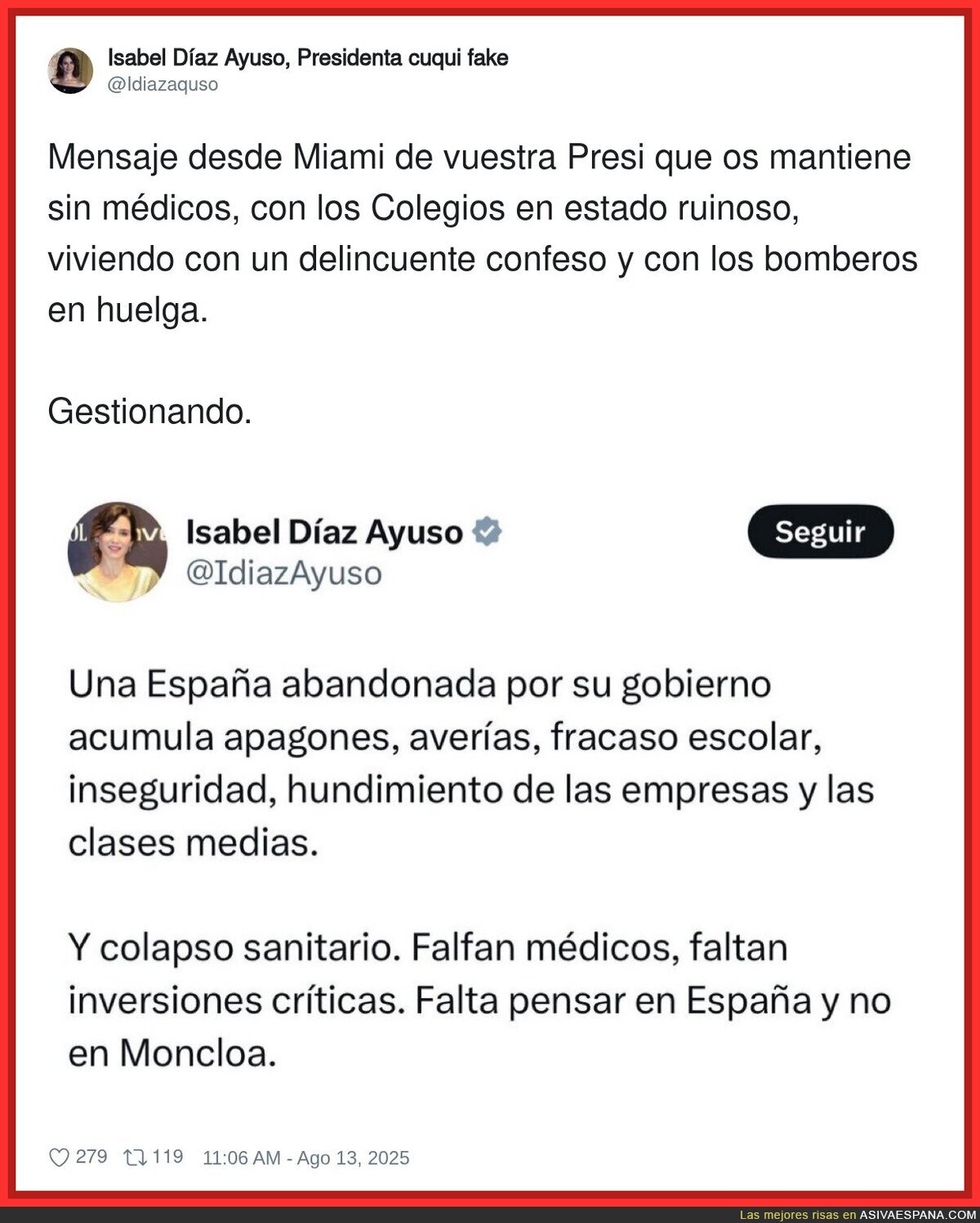 Isabel Díaz Ayuso ha estado desaparecida en plena crisis de incendios