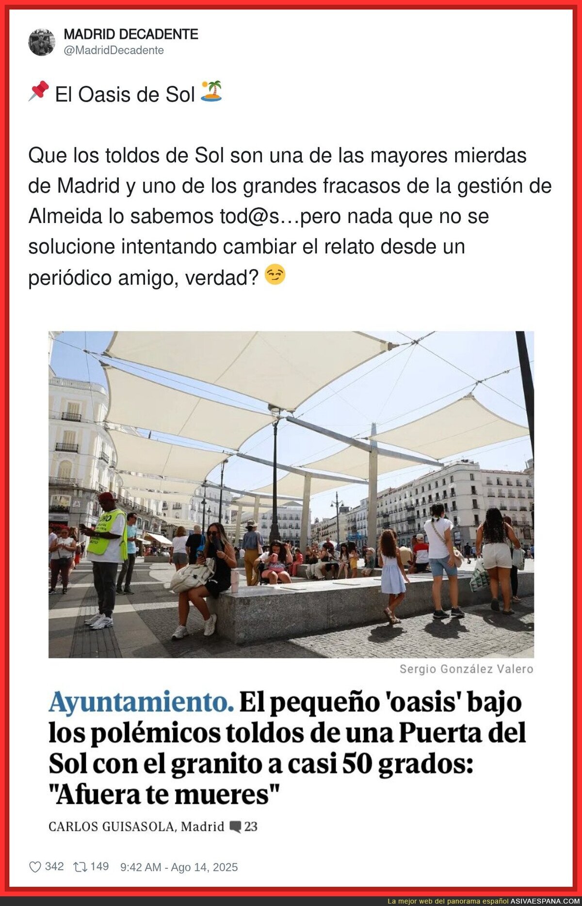 Estar en Madrid es un infierno