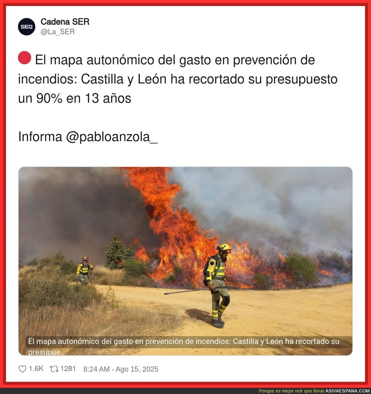 Es desolador como gesetionan la prevención de incendios