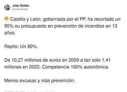 Es muy fuerte este dato de prevenci&oacute;n de incendios en Castilla y Le&oacute;n