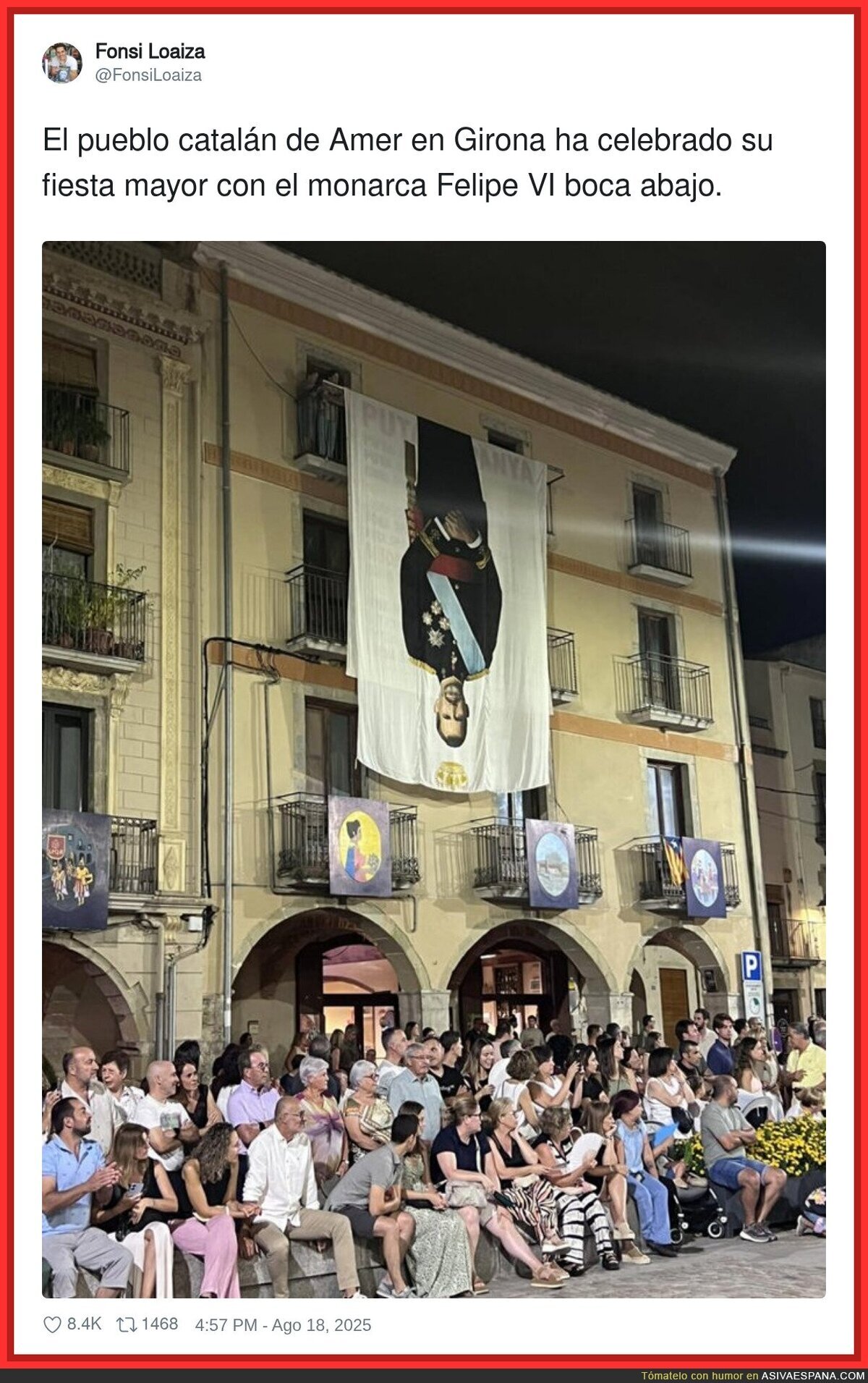 Felipe VI no es bienvenido en Amer