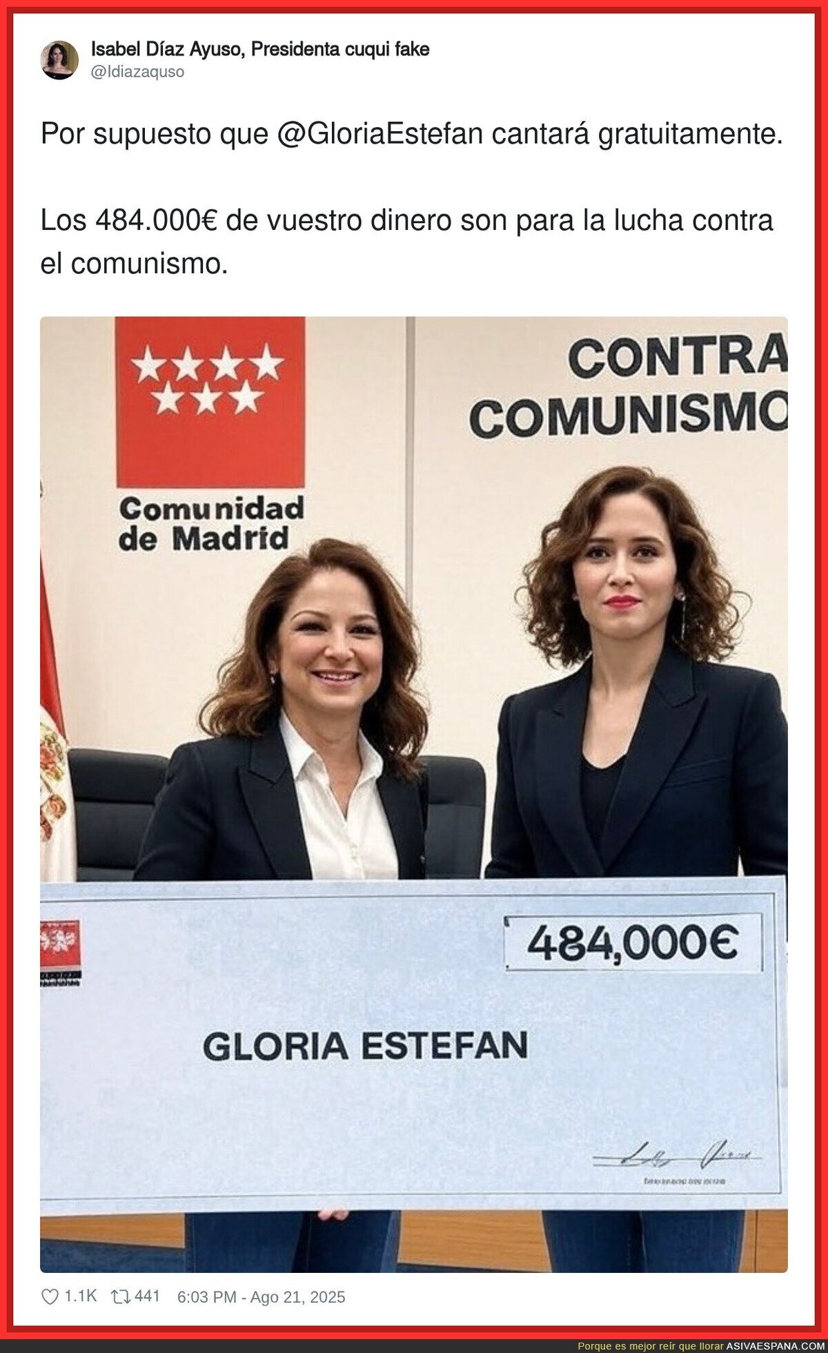 El dinero que cuesta Gloria Estefan a los madrileños