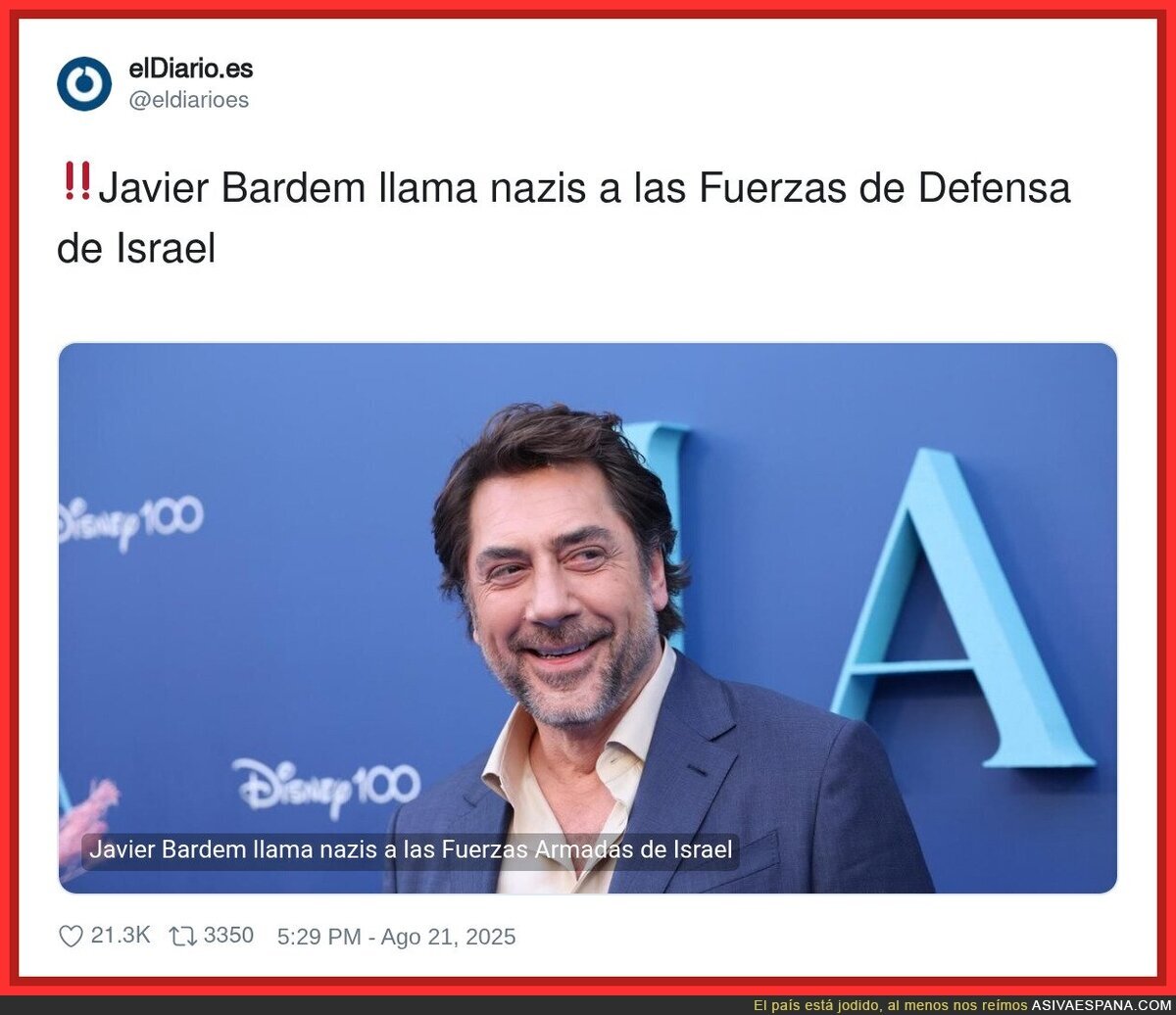 Javier Bardem se despacha a gusto contra Israel