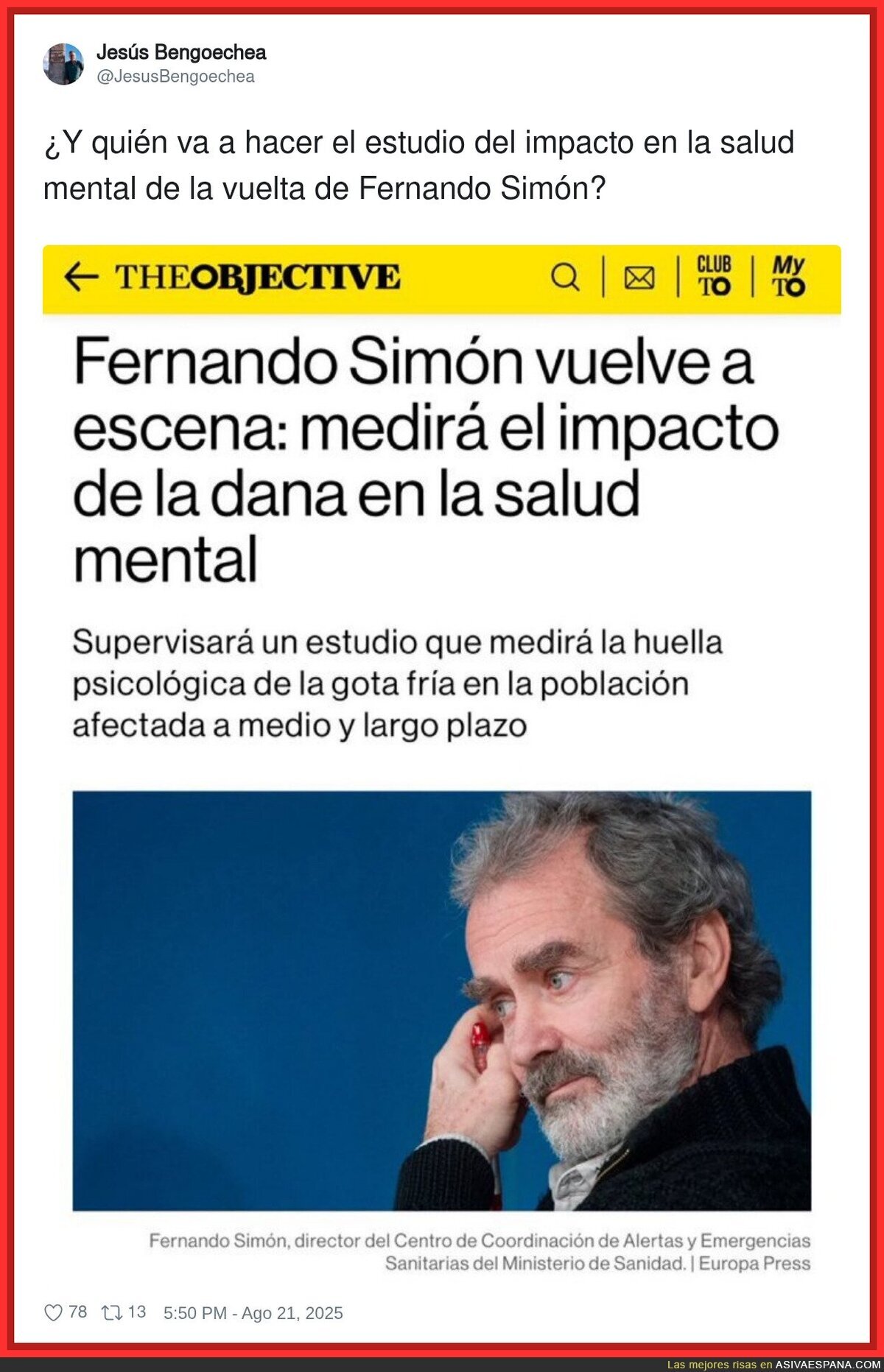 Fernando Simón vuelve a escena