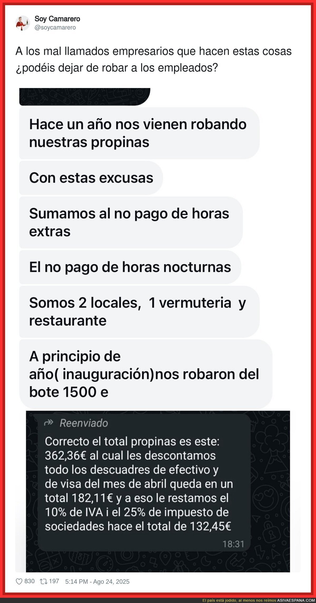 A esto se le llama robo a los trabajadores
