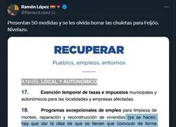 En el documento de medidas contra incendios del PP se les ha colado una anotaci&oacute;n que los deja con el culo al aire