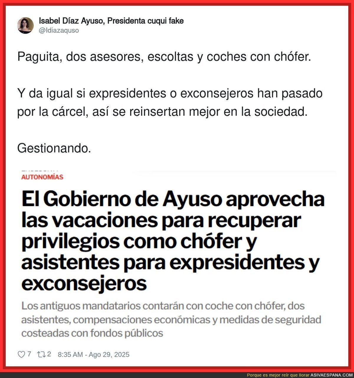 Tremendo lo de Ayuso en Madrid