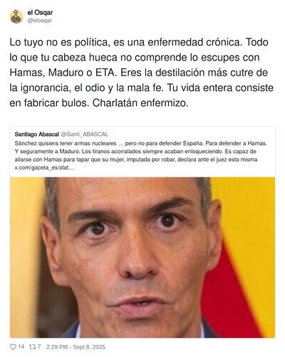 Santiago Abascal no est&aacute; bien de la cabeza