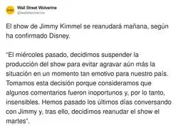 Vuelve Jimmy Kimmel tras ser censurado en Estados Unidos