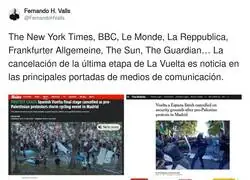 Todo el mundo se ha hecho eco de las protestas de La Vuelta