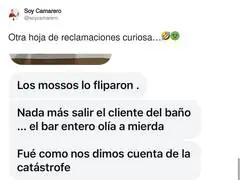 Una hoja de reclamaci&oacute;n ins&oacute;lita