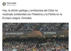 Gran gesto de la afici&oacute;n del Celta hacia Palestina