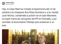 El tipo de gente que gusta en la Casa Real para meterlos en su palacio