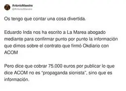 As&iacute; se justifica Okdiario de hacerle publicidad a ACOM