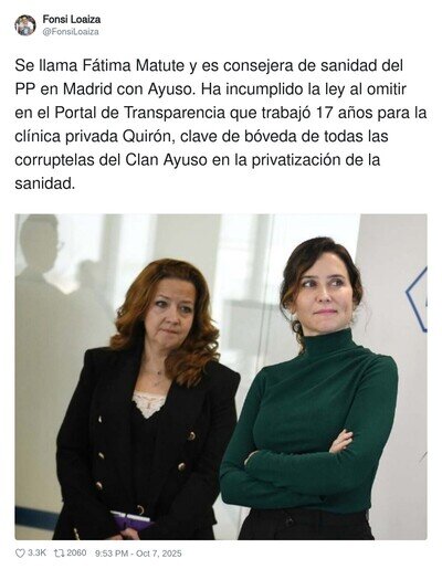 Otro esc&aacute;ndalo m&aacute;s en el Gobierno de Ayuso