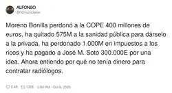 Moreno Bonilla y sus ayudas a la derecha