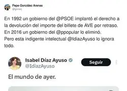 Ayuso se cree que la gente no tiene memoria