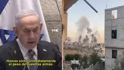 "Atacamos Gaza con 153 toneladas de explosivos, s&iacute;, 153 toneladas". - Netanyahu