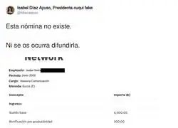 El gran sueldazo de Ayuso en el pasado con Madrid Network