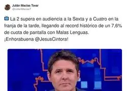 Jes&uacute;s Cintora ha revolucionado la audiencia de La2