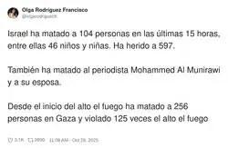 Israel no deja de masacrar a la poblaci&oacute;n palestina