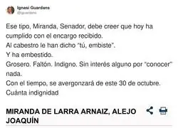 A Alejo Miranda le falta mucha educaci&oacute;n