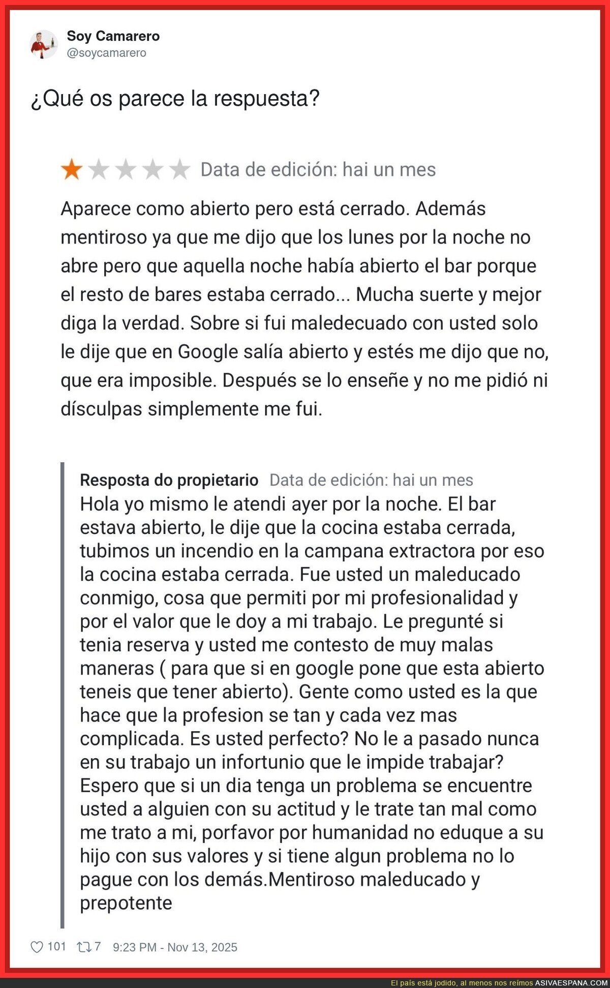 La gente debe ponerse m&aacute;s en el lugar de los trabajadores