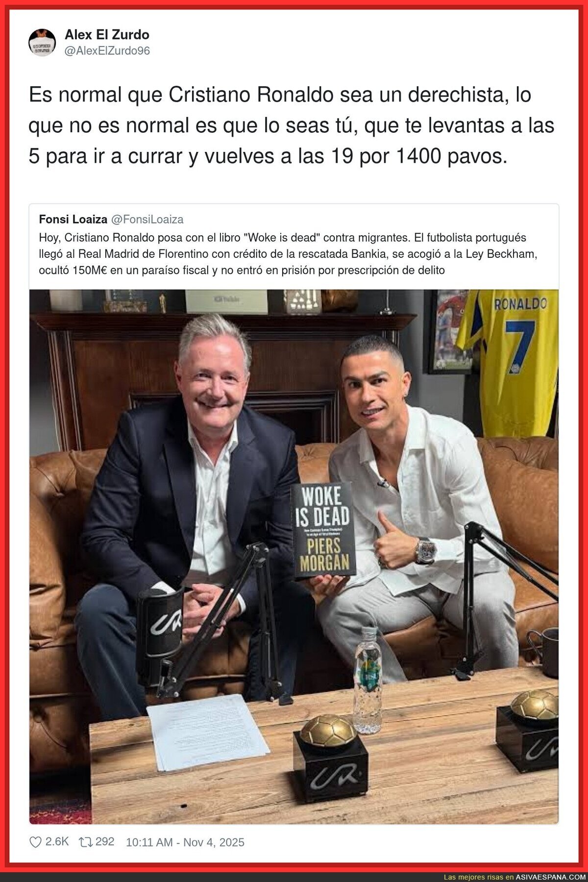 No debería sorprender la ideología de Cristiano Ronaldo