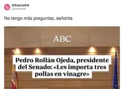 Un micro abierto pilla al presidente del Senado quej&aacute;ndose: "Les importa 3 poIIas en vinagre"
