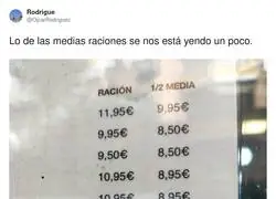 As&iacute; te enga&ntilde;an en los locales de comida con la media raci&oacute;n