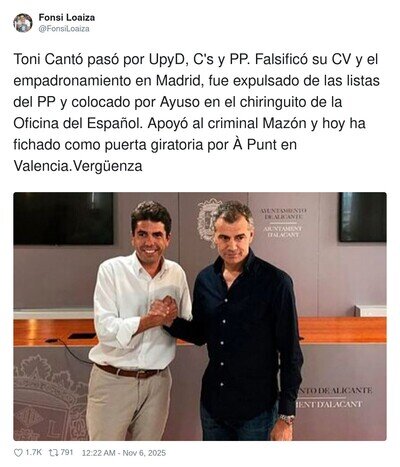 Toni Cantó lo ha vuelto a hacer