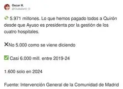 Ayuso y su gran apuesta por la sanidad privada