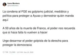 Irene Montero y su primer mensaje tras la condena al Fiscal General