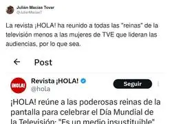 El vac&iacute;o que hacen los medios a las presentadoras de RTVE