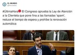 El Congreso aprueba la Ley de Atenci&oacute;n a la Clientela que pone fina a las llamadas 'spam'