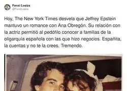 La foto que se ha desvelado de Ana Obreg&oacute;n y Jeffrey Epstein desde Estados Unidos