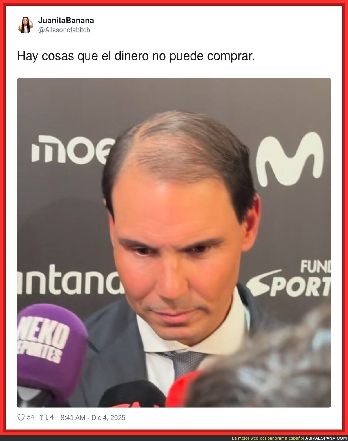 El partido que ha perdido Rafa Nadal