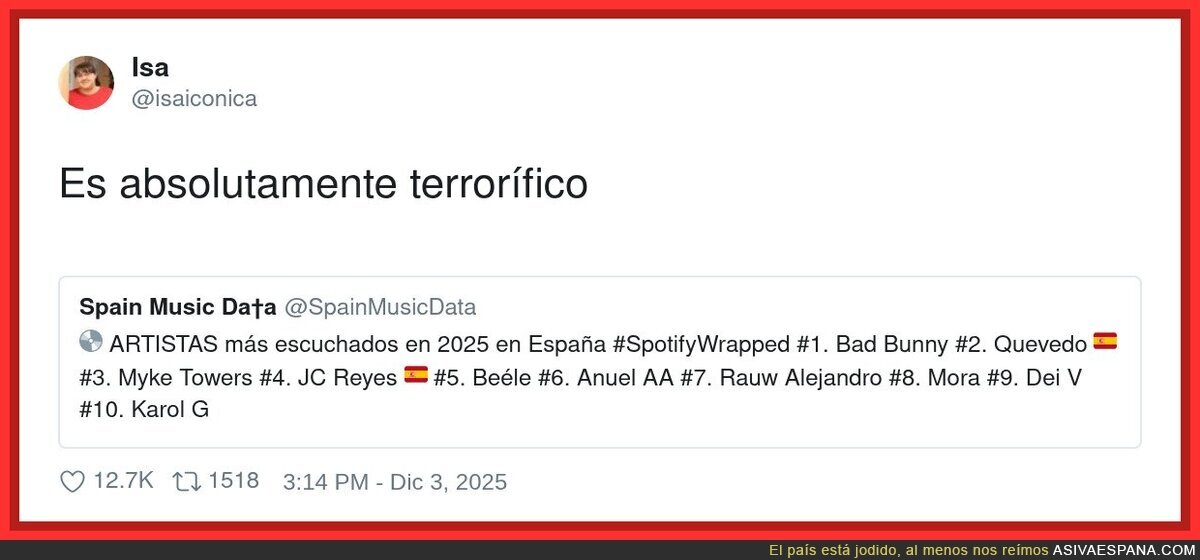 La música ha degenerado muchísimo