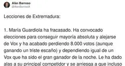 Lecciones que deja Extremadura tras las elecciones