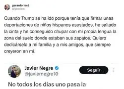 Tremenda verg&uuml;enza ajena lo de Javier Negre con Trump