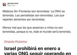 Sin comentarios con esto de Israel y M&eacute;dicos Sin Fronteras