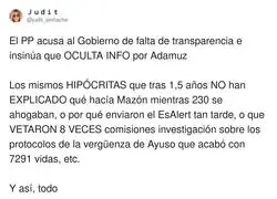 El PP es experto en ocultar informaciones