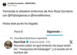 Ana Rosa Quintana cruza todos los l&iacute;mites contra Pablo Iglesias e Irene Montero