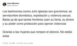 Irene Montero se pronuncia sobre las denuncias a Julio Iglesias