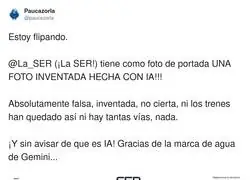 La SER usando una imagen con IA en una tragedia